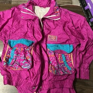 Duffel Sportswear Vintage 2 Pcs Fish Tracksuit Set Vintage Pink Bright Size S